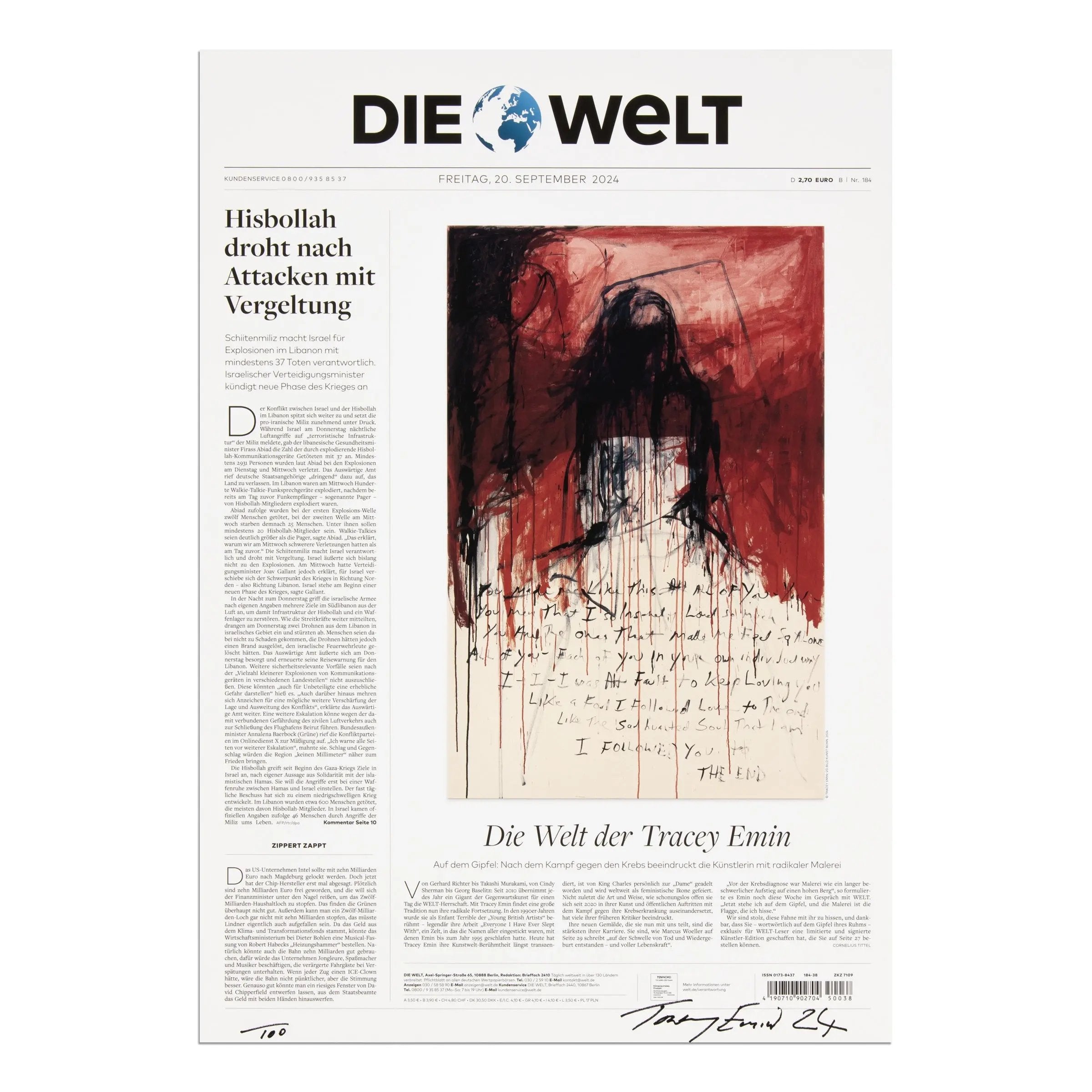 Tracey Emin – I Followed You to the End (Die Welt)