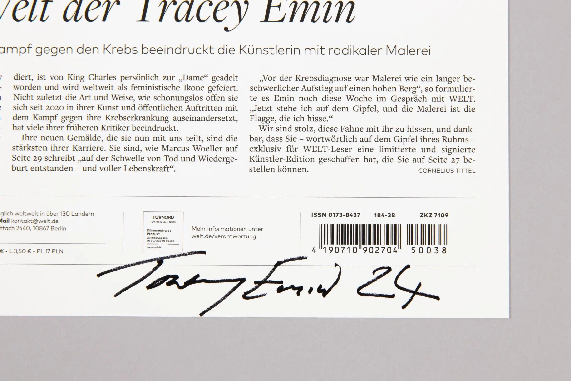 Tracey Emin – I Followed You to the End (Die Welt)