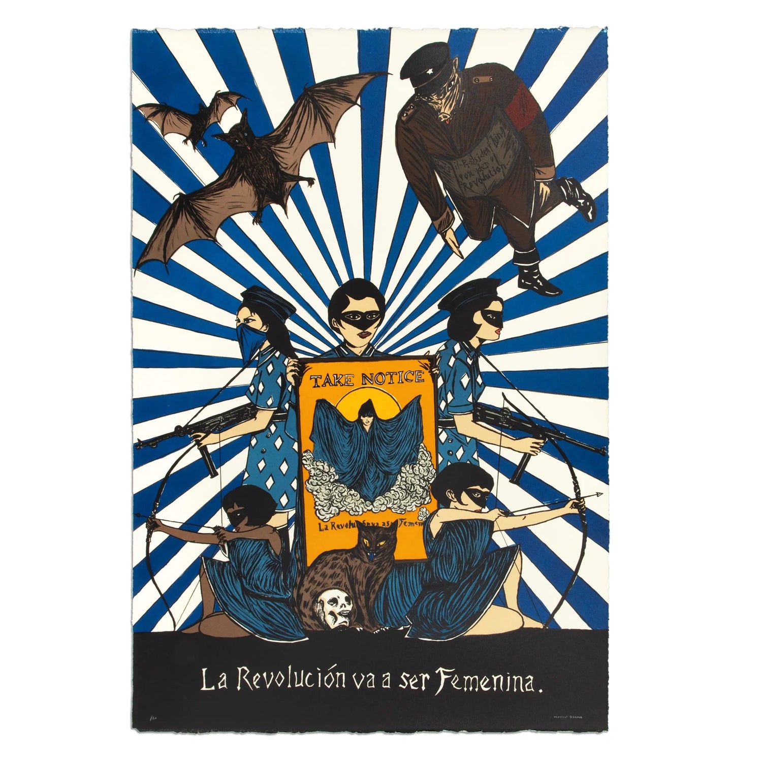 Marcel Dzama – La Revolución va a Ser Femenina (Blue)