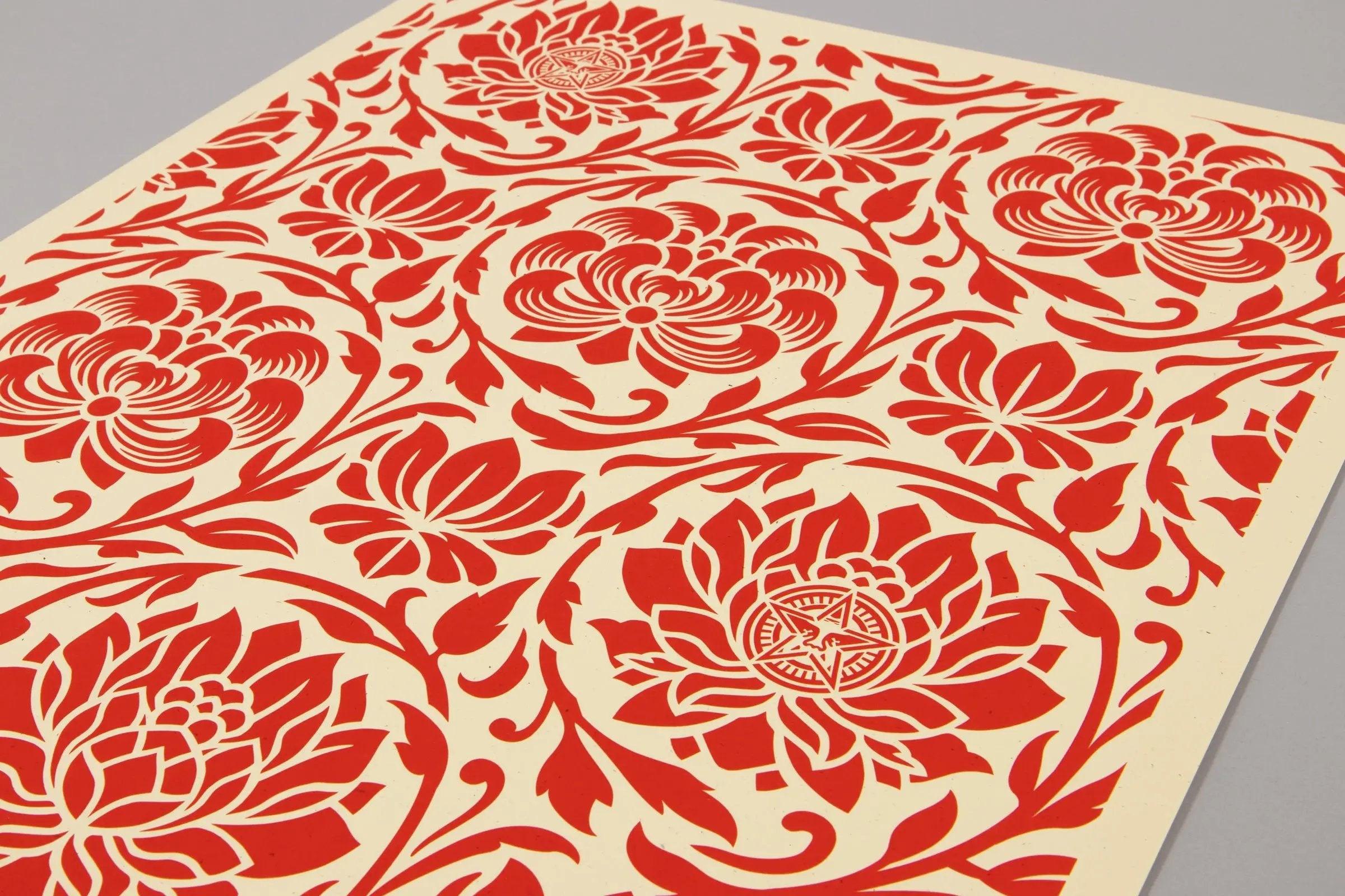 Shepard Fairey - Floral Harmony (Red Yin/Yang)