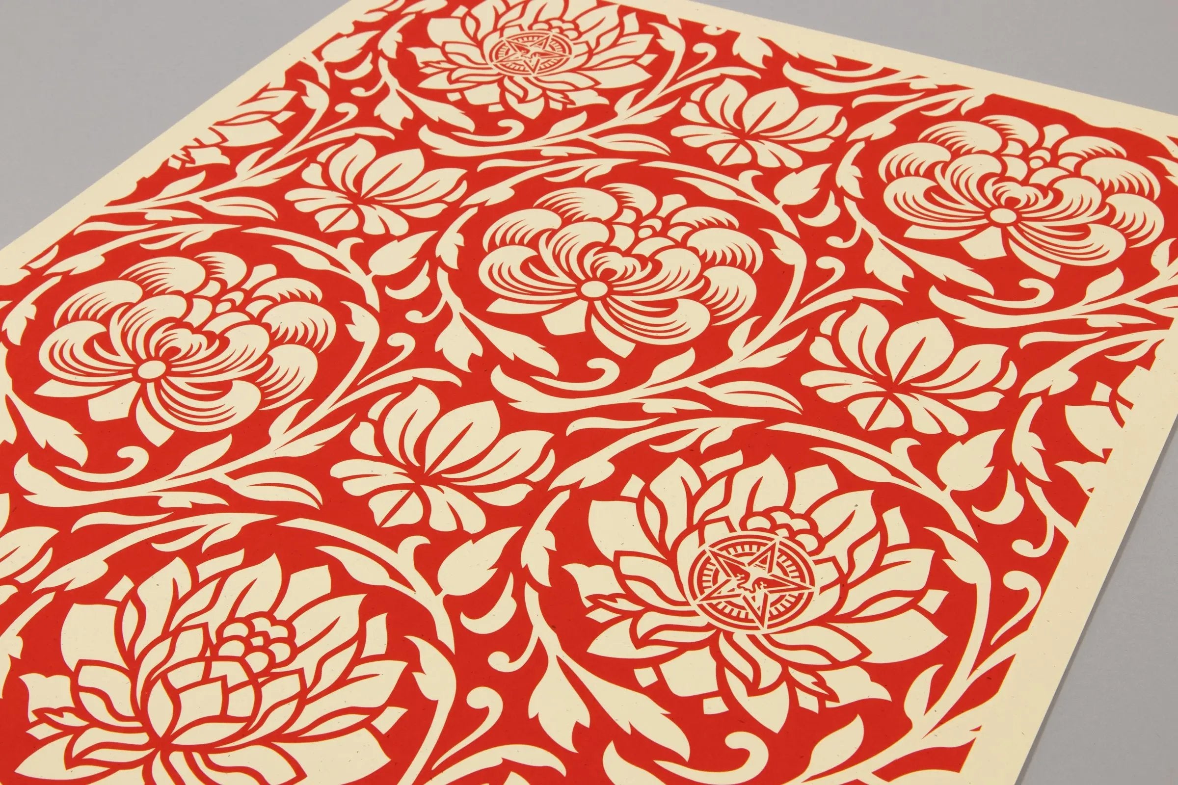 Shepard Fairey - Floral Harmony (Red Yin/Yang)