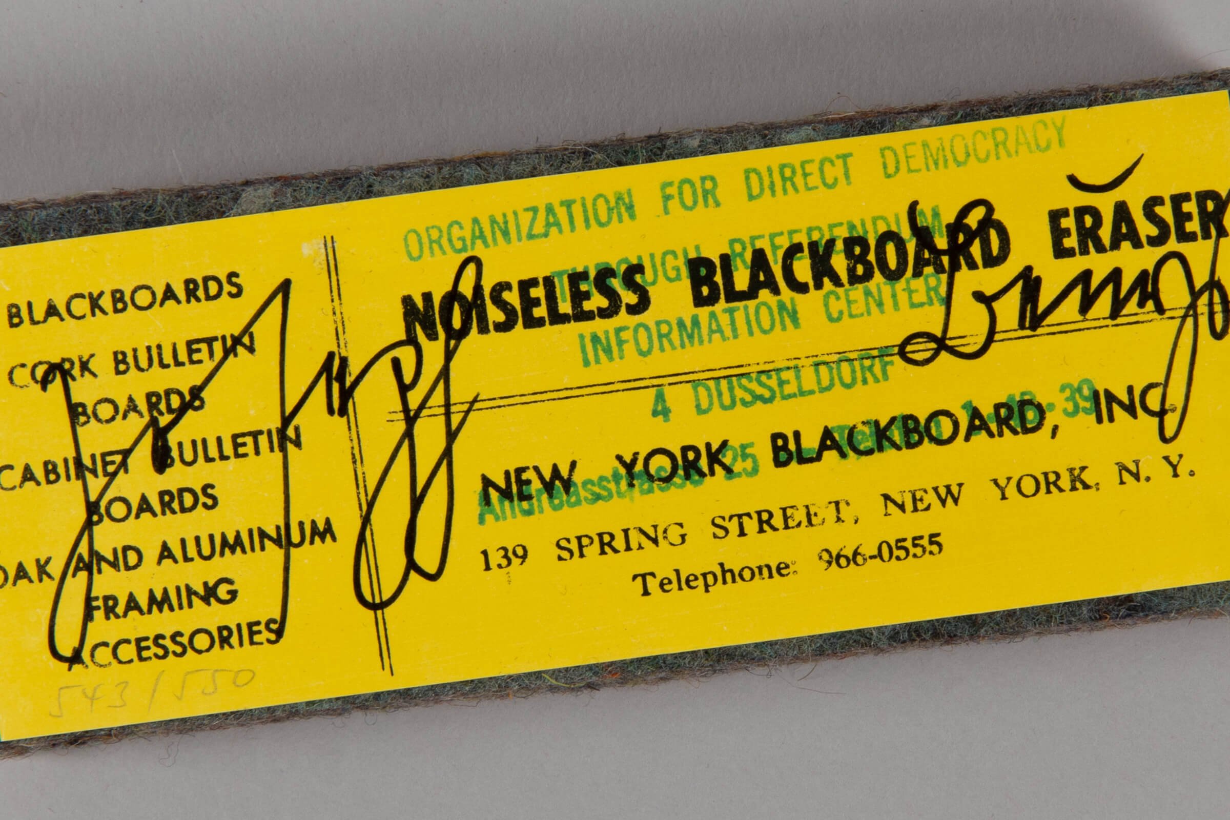 Joseph Beuys – Noiseless Blackboard Eraser
