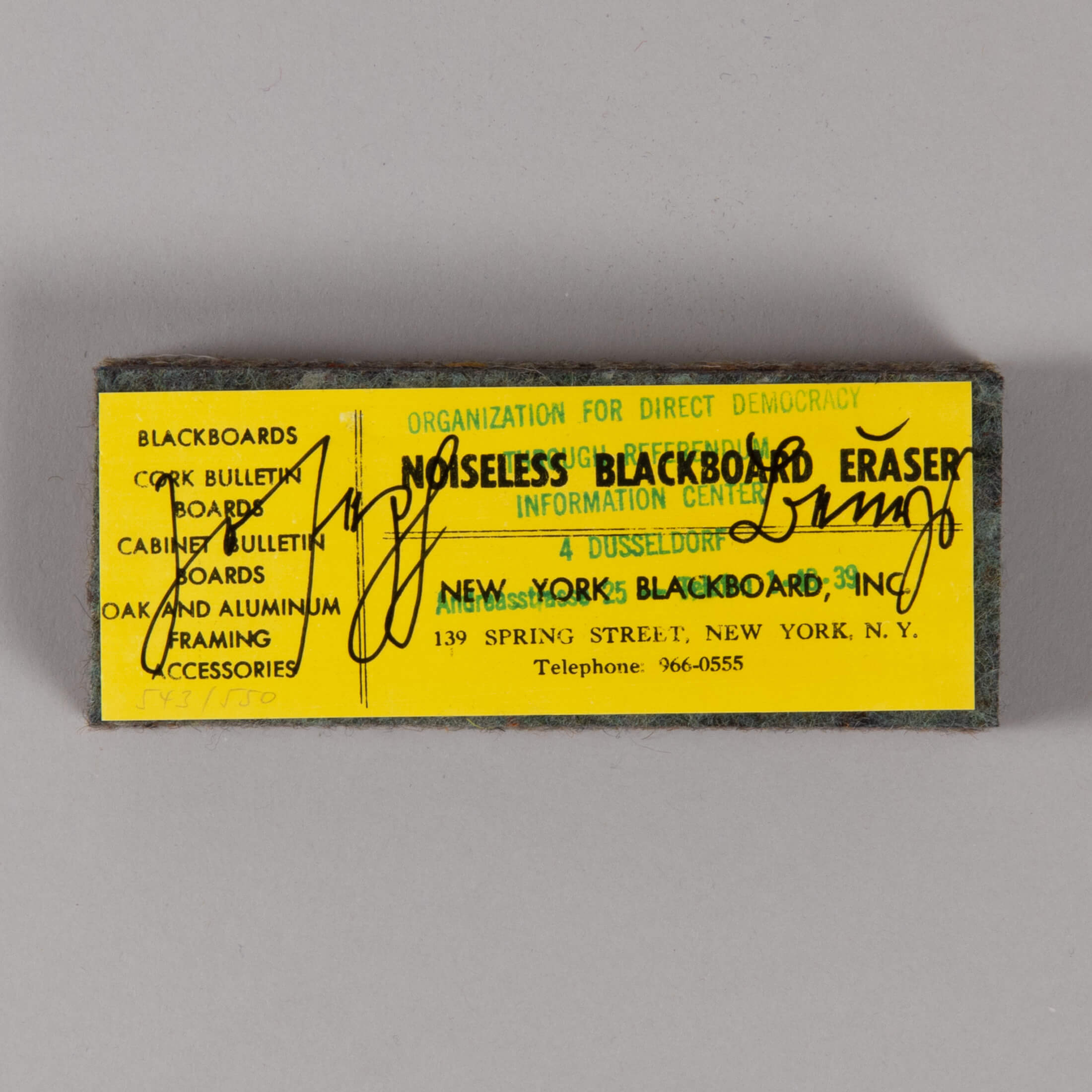 Joseph Beuys – Noiseless Blackboard Eraser