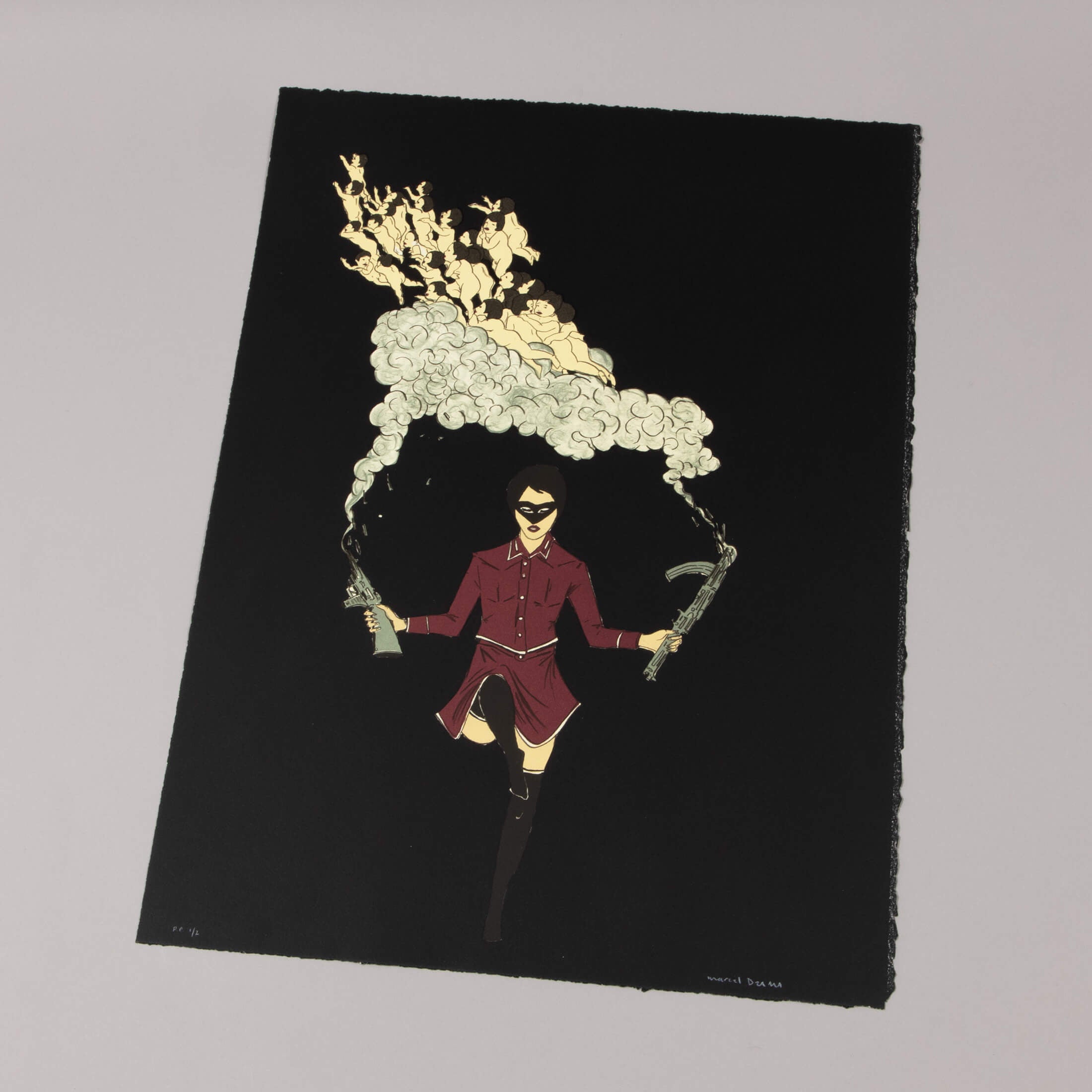 Marcel Dzama – Farewell loved ones (black)