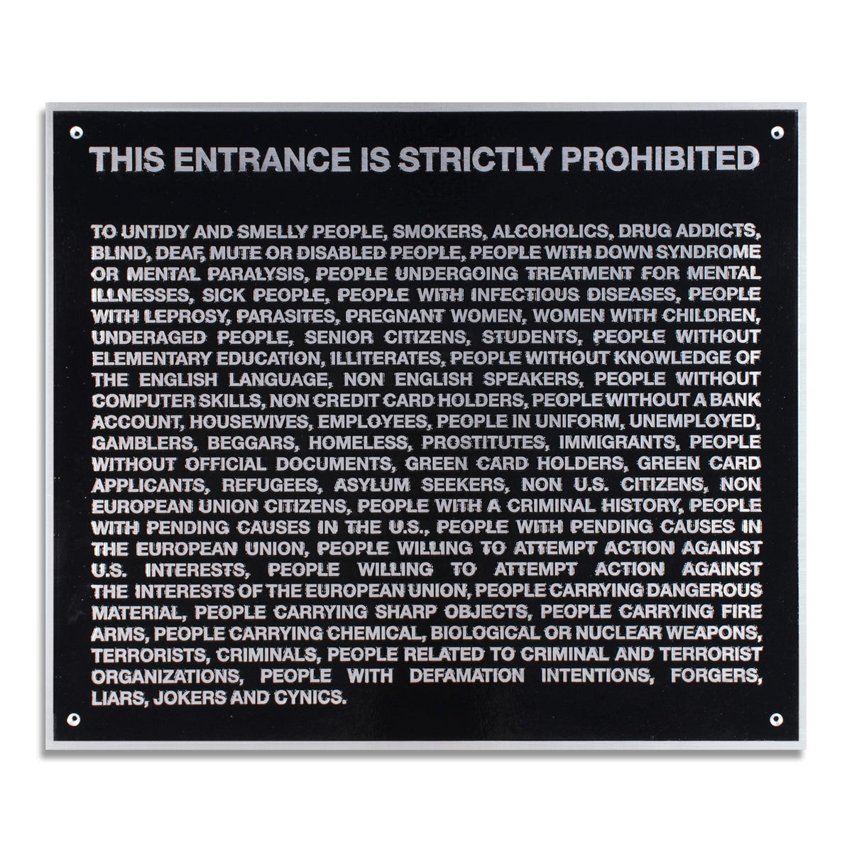 Santiago Sierra – Door Plate