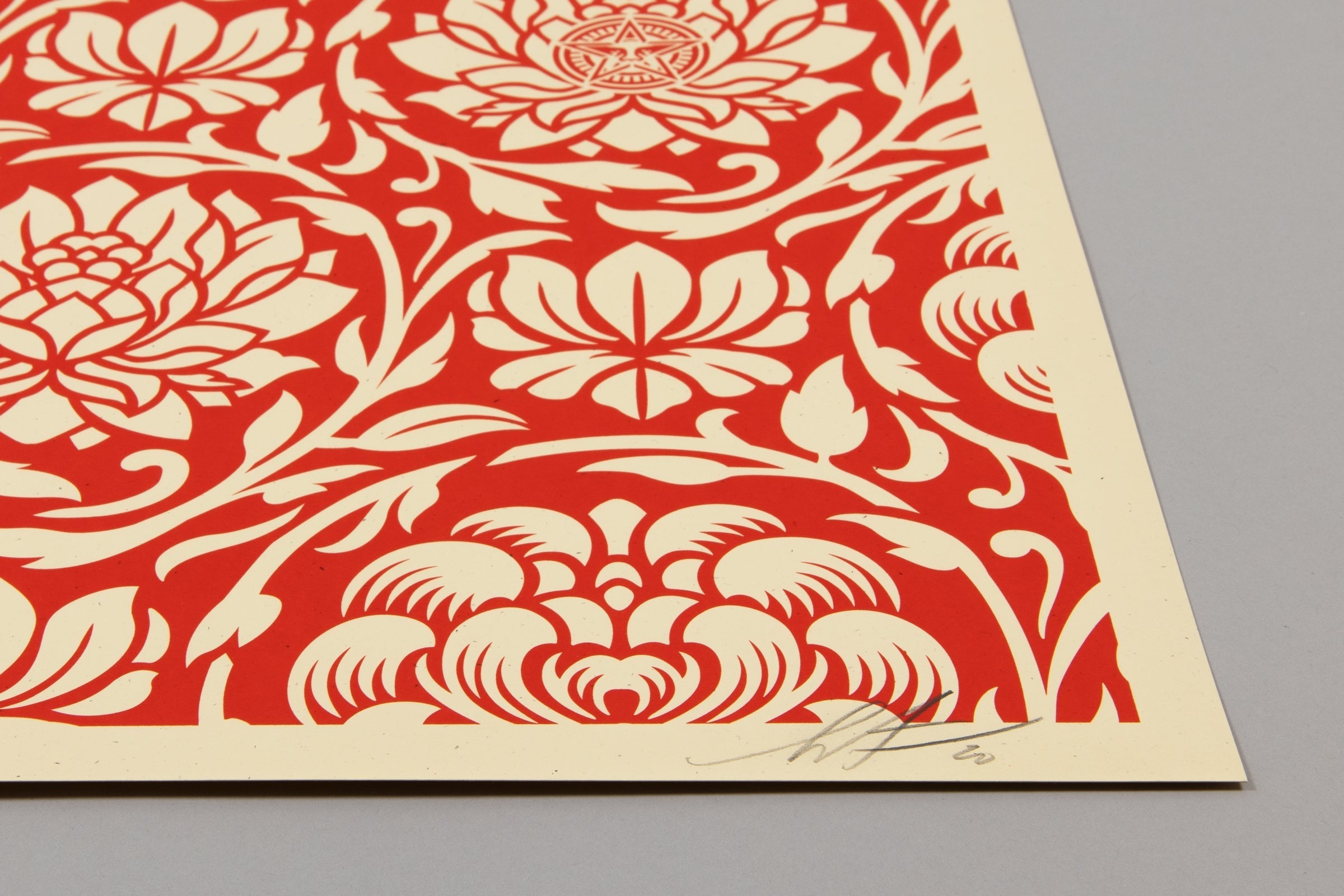 Shepard Fairey - Floral Harmony (Red Yin/Yang)