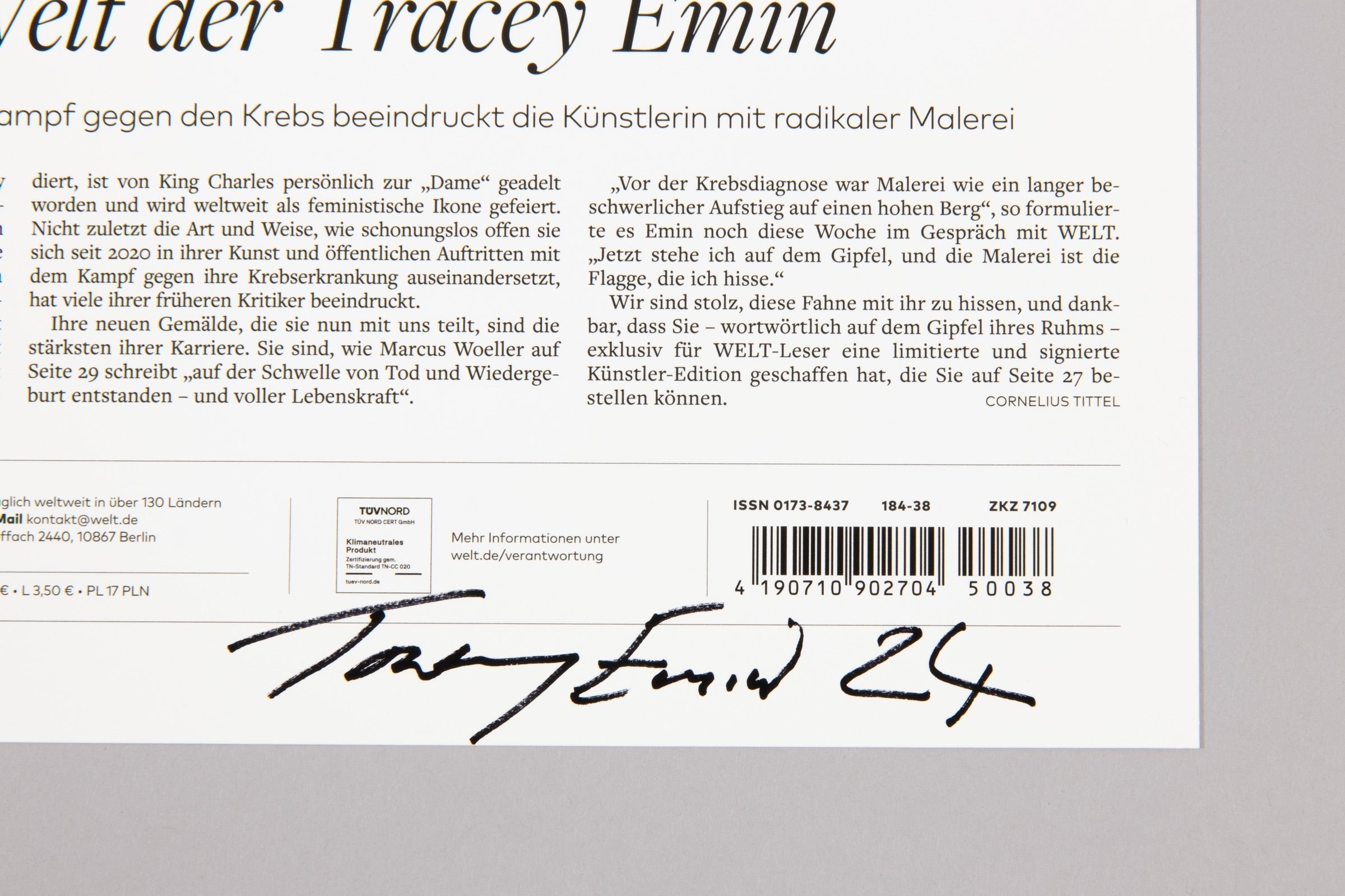 Tracey Emin – I Followed You to the End (Die Welt)