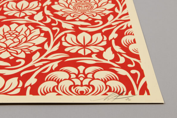 Shepard Fairey, Floral Harmony (Red Yin/Yang)