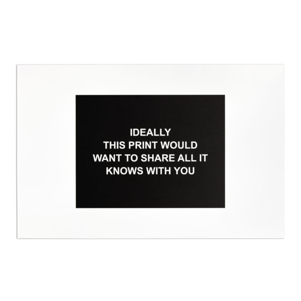 Laure Prouvost, Ideally this print would want to share all it knows with you